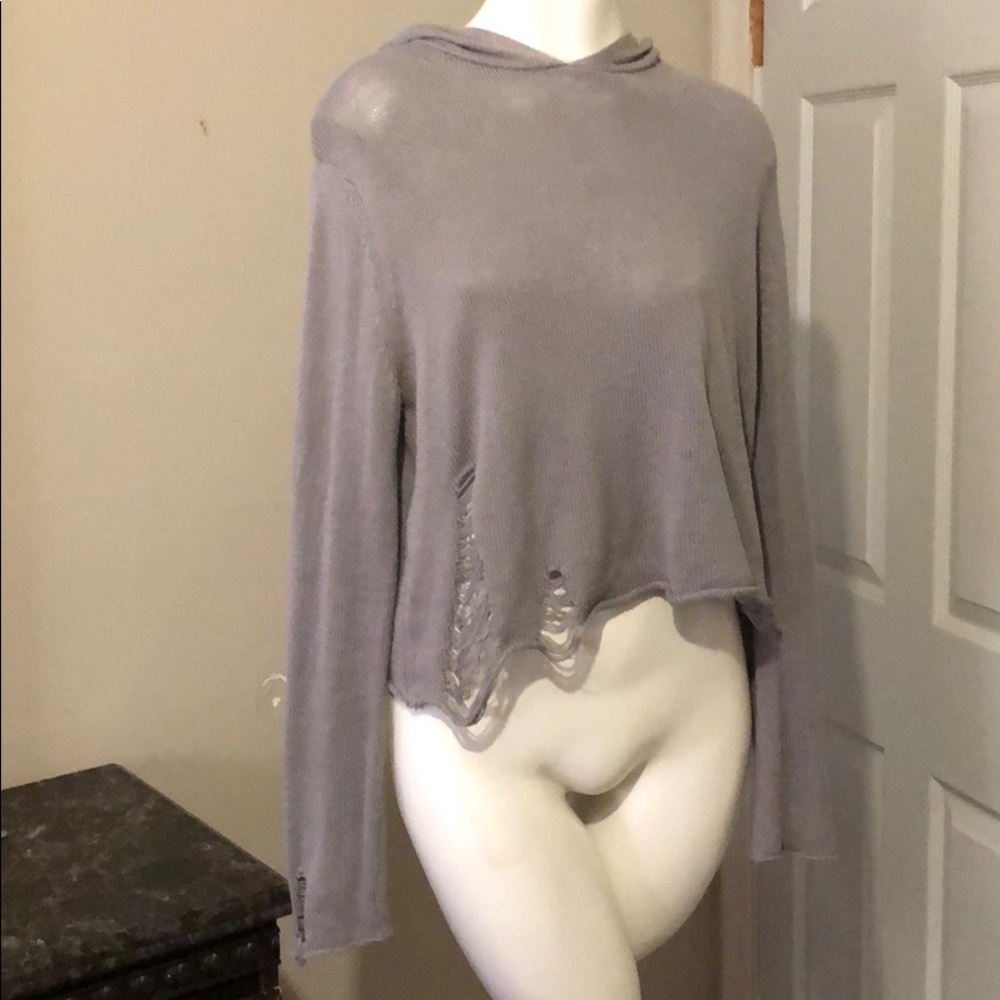 New ripped cropped hoody